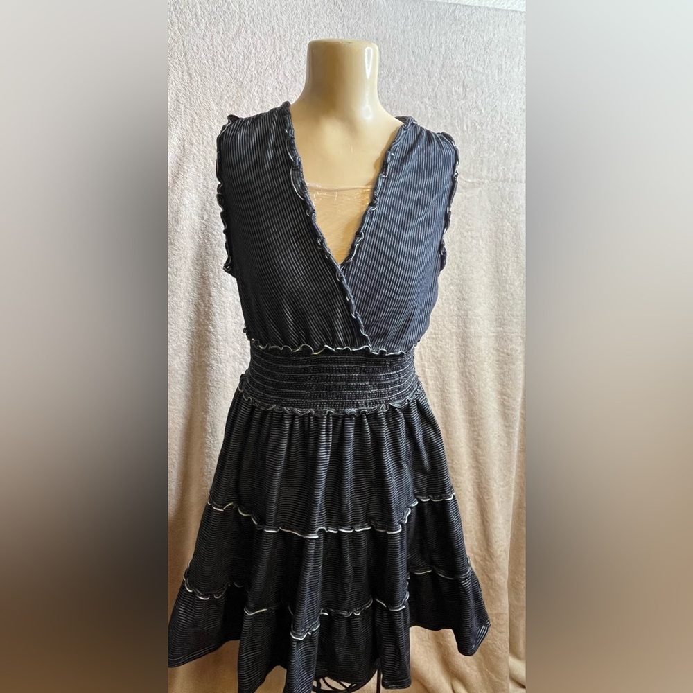 Max Studio Black and White Striped Dress